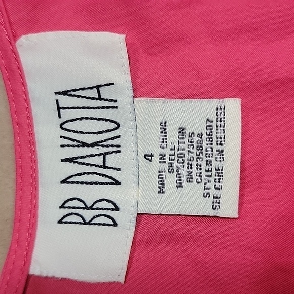 BB Dakota, Hot Pink Size 4, Barbiecore Fitted Dress, Full Zip Front Closure, EUC - Picture 6 of 11